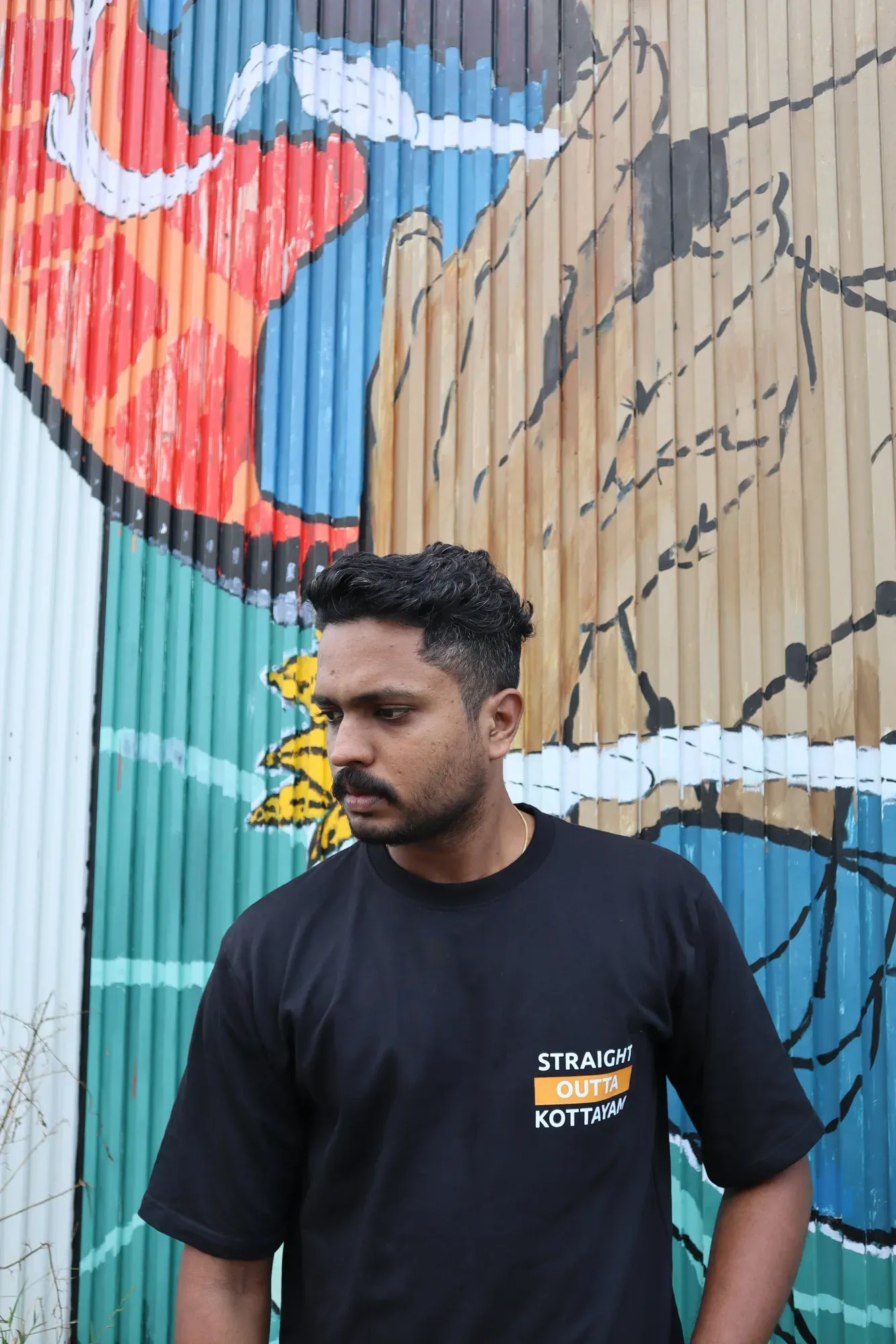 Straight Outta Kottayam custom mural tee design